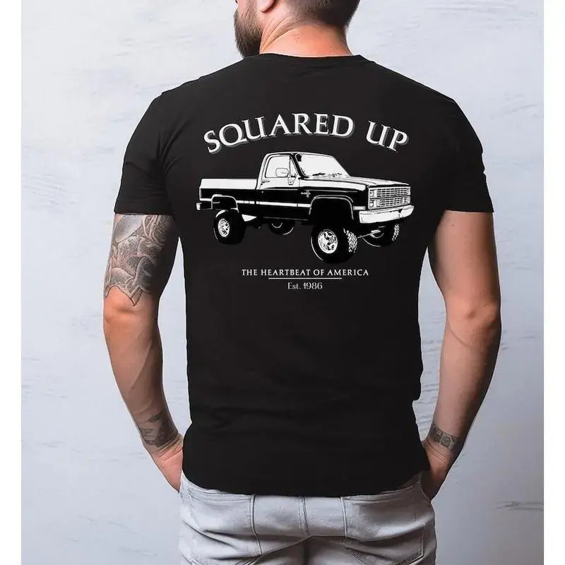 Vintage Squared Up 1986 Chevy Silverado print Men's T-Shirt, Old School Chevy Tee, Gift for Him, Truck Shirt, Classic Chevy Truck Casual Menswear, Streetwear