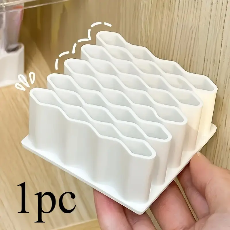 1pc Cream Storage Rack, Segmented Tube Organizer for Home Desktop, Makeup Brush Sample Holder, Essential Cosmetic Organizer Tool
