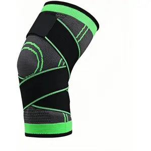 Adjustable Compression Knee Sleeve with Side Stabilizers Unisex Knee Brace for Meniscus Tear Arthritis Pain Relief Running Sports Workout Injury