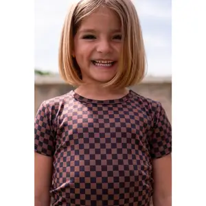 BLACK + BROWN MINI CHECKER | SHORT SLEEVE