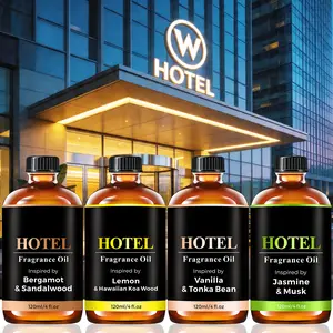Hotel Scented Essential Oil Inspired by Bergamot & Sandalwood, Vanilla & Tonka Bean, Lemon & Hawaiian Koa Wood, Jasmine & Musk diffuseroil  Long-Lasting Scent 120ml