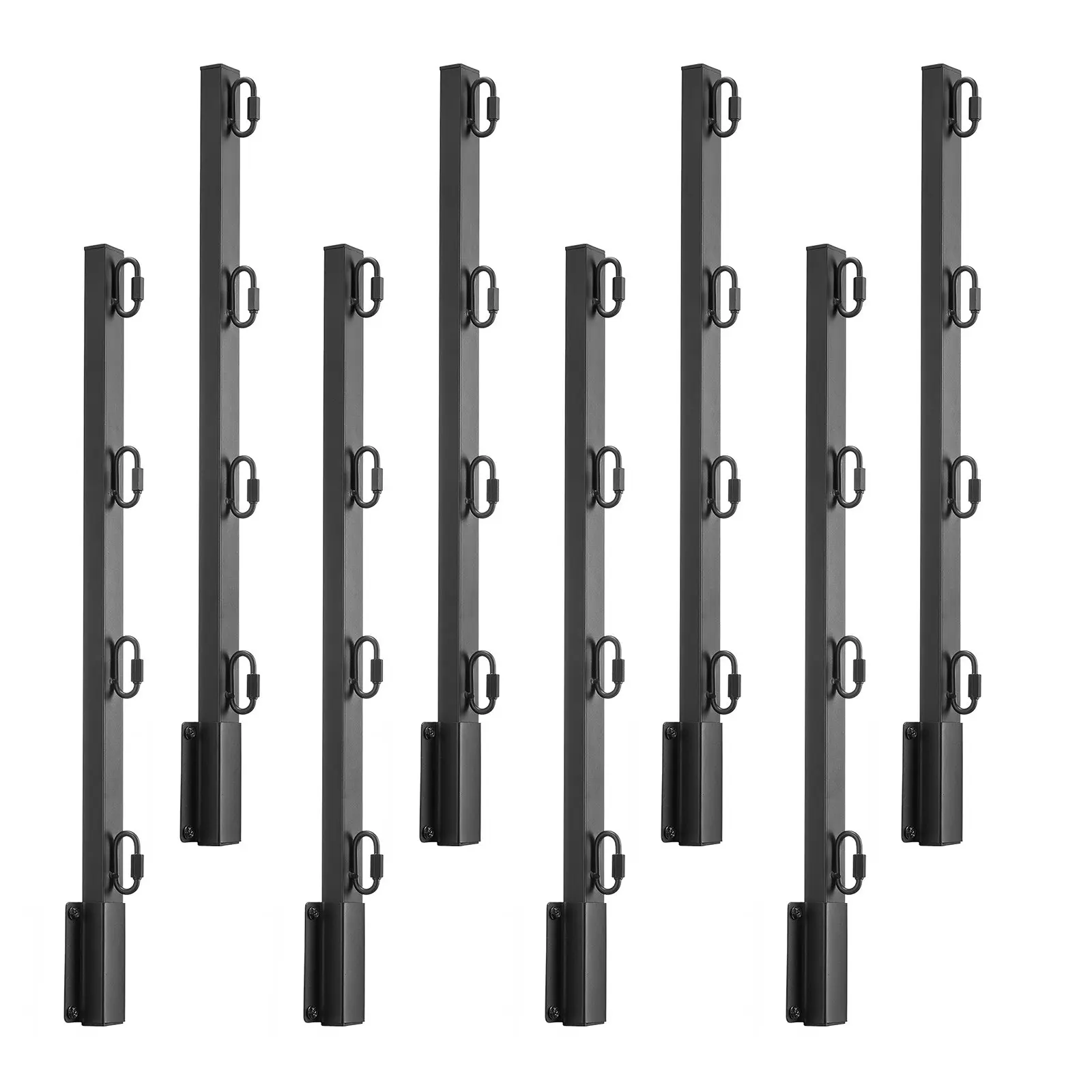 【Summerfinds】VEVOR 8-Pieces Fence Post Extenders, 23.8*3.0*1.8 in Premium Steel Height Boost Arms, Flat Mount Surface-Mounted Arms, Twist-Lock Ring Design, 11.5 lbs, 2.6/16" Drill Bit, Outdoor Use with Expansion Screws, Ideal for Farms, 23.8 * 3.0 * 1.8 I