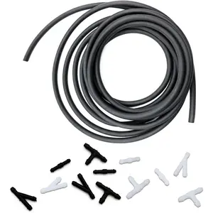 Windshield Washer Hose Kit, 4 Meter Washer Fluid Hose with 12 Hose Connectors, Suitable for Most Car Windshield Washer Tubing