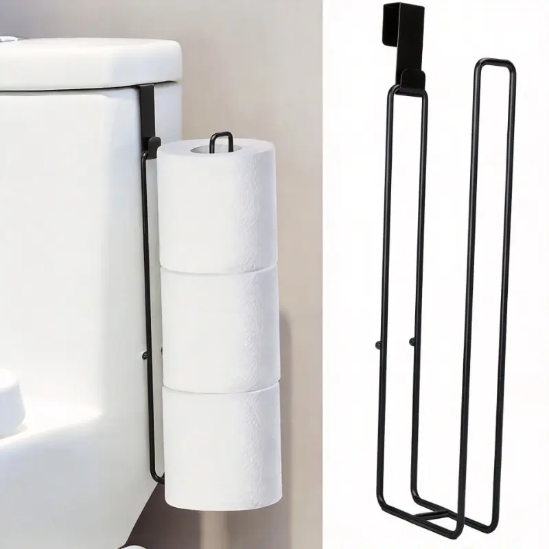 Modern Bathroom Decor Wall-Mounted Luxury Toilet Paper Roll Holder & Dispenser - Home & Bathroom Accessories, Waterproof Non-Slip Stand, Kitchen Paper Towel Hook, Toothbrush Organizer, High-Pressure Silicone Plunger, Roll Holders & Dispensers