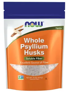 NOW Foods Supplements, Whole Psyllium Husks, Non-GMO Project Verified, Soluble Fiber, 16-Ounce