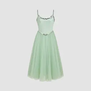 Cider [size 0-26] Sweetheart Sequin Corset Tulle Ruffle Midi Dress