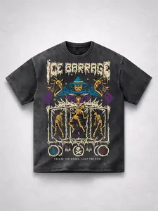 OSRS Ice Barrage Shirt, Old School RuneScape PvP Tee, Acid Wash Oversized Gaming T-Shirt, Mage Gift