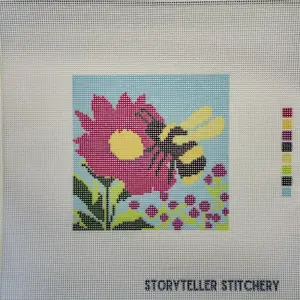 Bee & Bloom — Printed Needlepoint Canvas (Small Design, Canvas Only)
