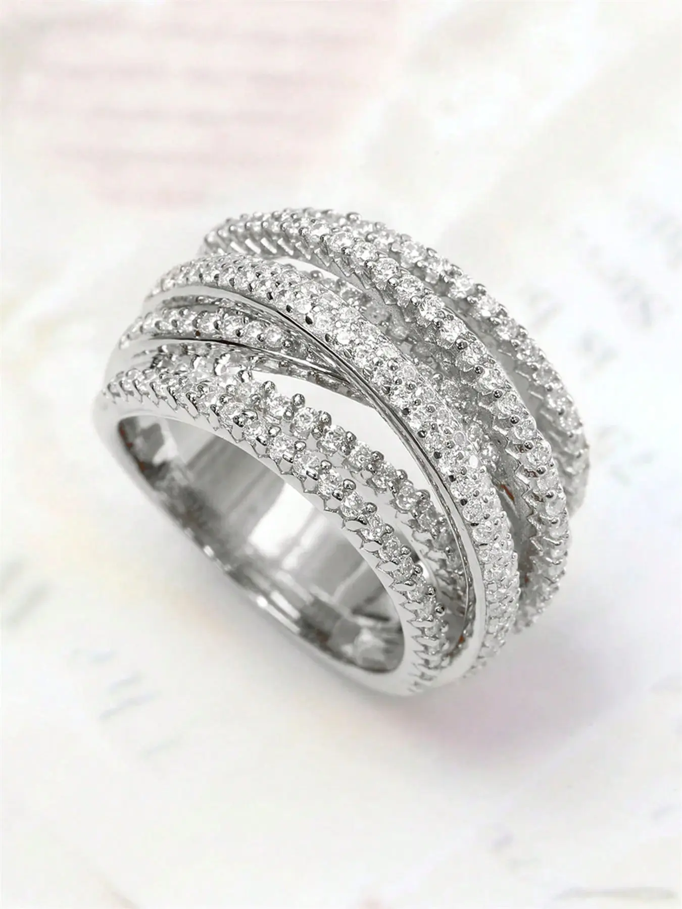 1 PC Fashion Cubic Zirconia Ring For Women For Wedding Engagement Party Jewelry Valentine's Day Gift Stackable Promise Ring Stackable Engagement Ring