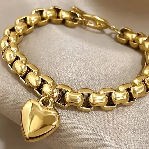1 punk style waterproof gold-plated stainless steel bracelet, Bracelet Jewelry, suitable for both boys and girls, thick Cuban chain statement bracelet, party bracelet accessories, vintage bracelet, Mother's Day gift