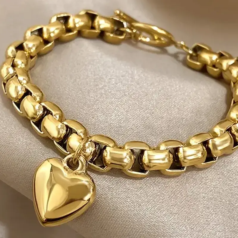 1 punk style waterproof gold-plated stainless steel bracelet, Bracelet Jewelry, suitable for both boys and girls, thick Cuban chain statement bracelet, party bracelet accessories, vintage bracelet, Mother's Day gift