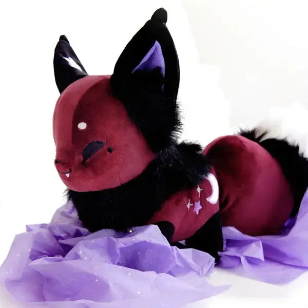 Collectible Floral Frolic Night Singing Fox Plush - Purple Star Queenie, 18 Inches, Lavender & Light Purple, Minky Fabric, Embroidered Pads, Queenie Match Collectible Entertainment Stuffed Animal, Night Dawnsing