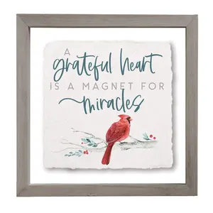 Sincere Surroundings 10" Grateful Heart Floatin g Frame Art