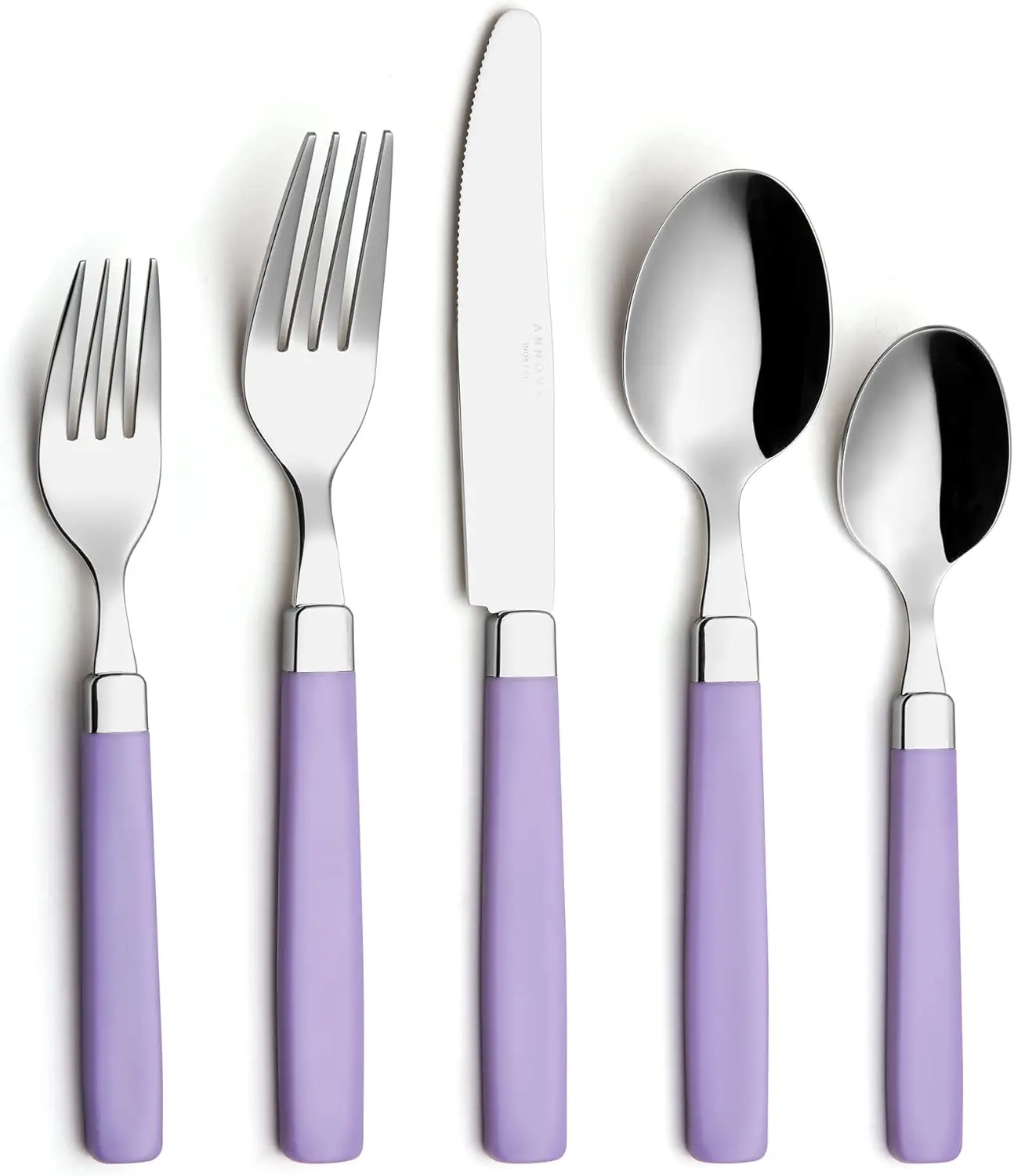 Silverware Set Stainless Steel Colorful Tableware Kitchen Flatware Set Utensils, Includes Dinner , Forks, Spoons, Salad Forks & Dessert Spoons (Lilac, 20 count)