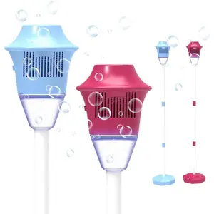 2-Pack Automatic Bubble Machine, 47" Tall Stand-Up Bubble Blower for Kids Outdoor, with LED Lights for Party, Garden, Birthday Use (Requires 3x AA Batteries and Bubble Solution, Not Included)