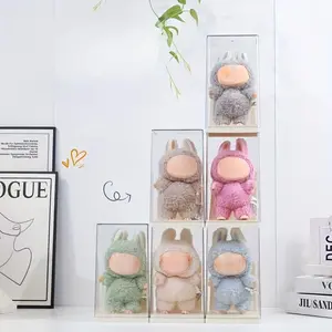 Clear Stackable Display Case , Transparent Display Box with Stand, Figurine Display Shelf for Blind Box Dolls/Collectibles/Model Showcase