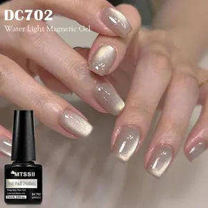 MTSSII 7ml Silvery Moonlight Magnetic Gel Nail Polish, 6 Colors Water Light Effect Cat Eye Gel Polish Semi Permanent Soak Off UV Gel for Home Salon DIY Nail Art Design Manicure Cosmetic Gift