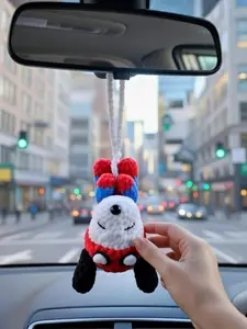 Handmade Four Inch cosplay Superhero Dog Crochet Toy - Cute Mini Spider Pup Amigurumi Plushie - Swing Car Interior Decor & Cool Backpack Charm Gift
