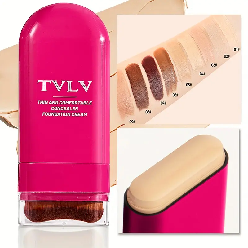 Two-in-one foundation concealer, brightens and covers blemishes and dark circles, Coverage, Matte, long-lasting waterproof and sweat-proof, Longwearing waterproof makeup, a must-have for quick go-out makeup, Cosmetic