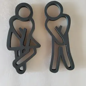 2pcs Bathroom Door Sign Decoration, Modern Men and Women Toilet Sign, Bathroom Hanging Decoration, Guest Bathroom Decoration, Bathroom Decoration, Guest Bathroom Embellishment, Signage