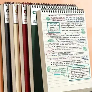 5pcs Vintage A5 Spiral Notebook, Retro Multi-Color Lined Study Book, Double-Sided Pages, 80g Thick Paper, Hard Cover, Ideal for College & Office