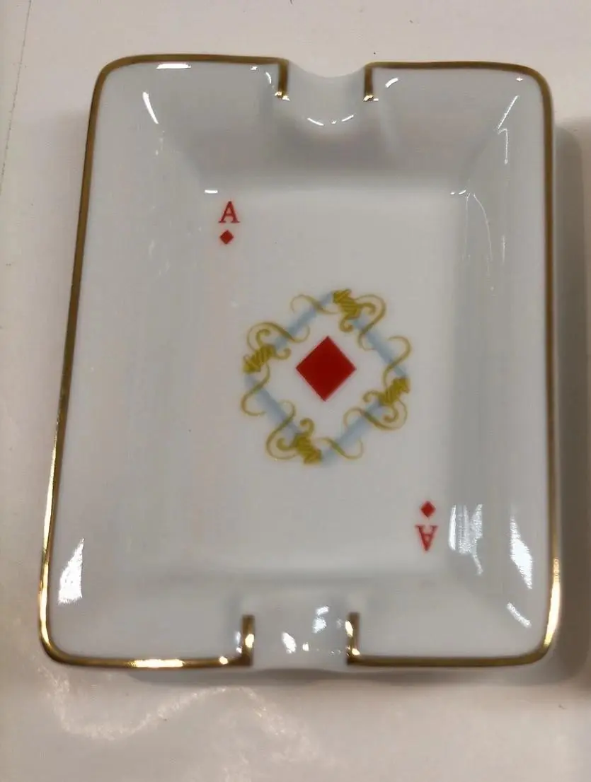 Pre-owned Hermes Ashtray Whites Gold Pottery 12190472126/204208