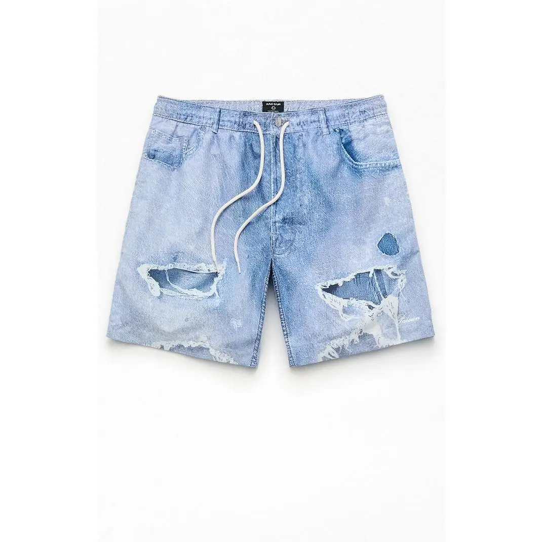 Pacsun Men's Jean Print 7" Swim Trunks
