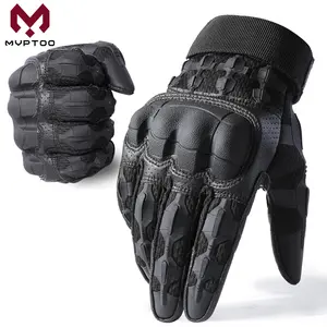 MVPTOO Outdoor Protective Gloves Knuckle Hard Shell PU Leather Touch Screen Protective Gear for Motorcycle Hunting Woking Combat Tactical Gloves Full Finger Sports Gloves