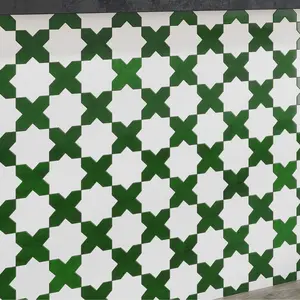 Dark Green 5x5 Glossy Cross Ceramic Tile (27 pack, 5.37 sq ft/case)