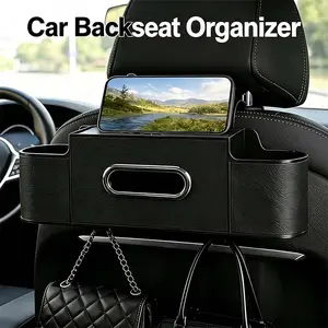 Car Back Seat Hanging Storage Box, Headrest Rear Organizer, Dashboard Armrest Holder, Paper Towel Box with Cup Holders, Durable Plastic, Car Backseat Organizer, Car Storage Organizers, Car Accessories