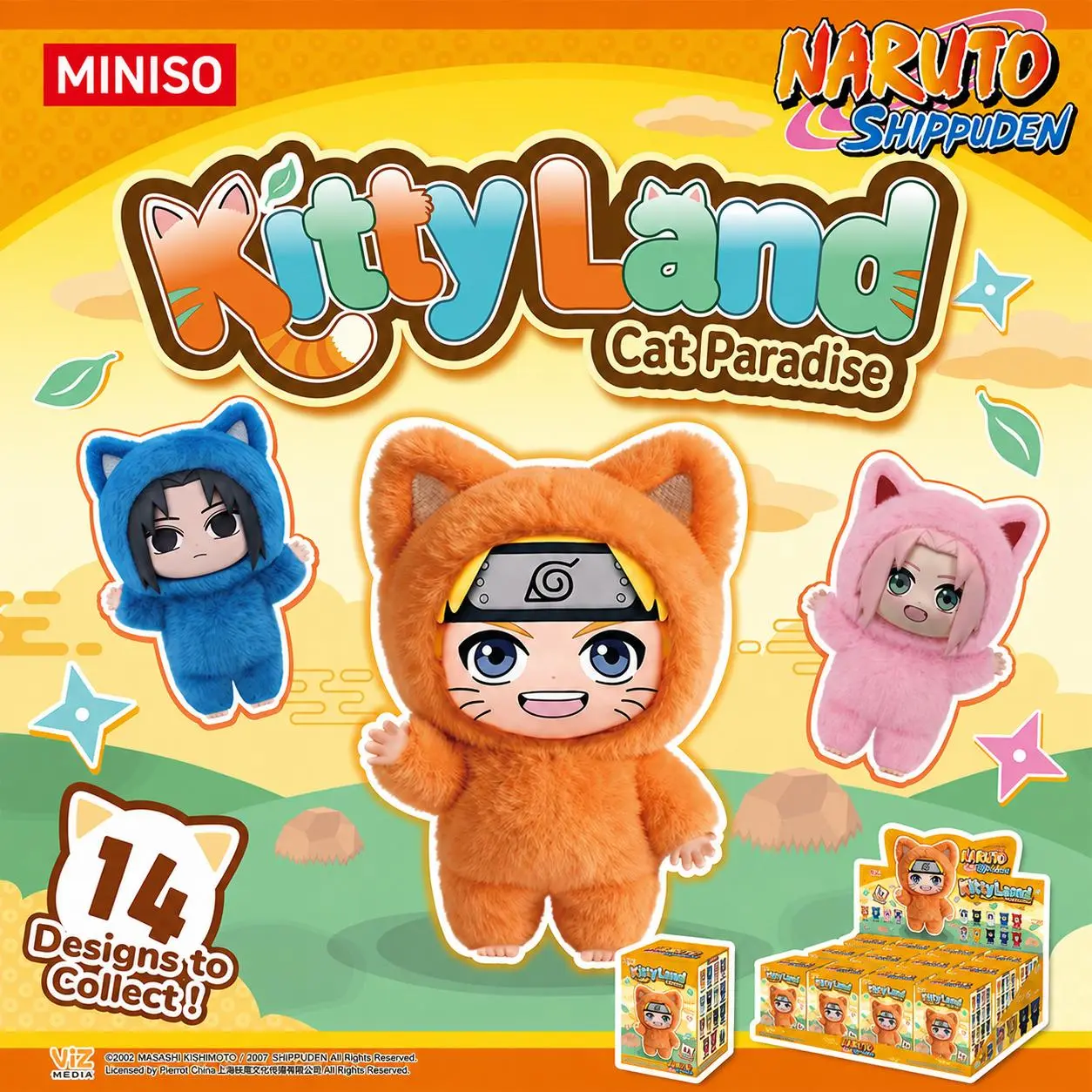 NARUTO Shippuden Cat Paradise Series Figurine Ornaments Classic Ninja Characters In Cute Cat Styling Exquisite Craftsmanship Random-Style Blind Box Decor & Ideal Collectible Gifts For Anime Fans, Back To School