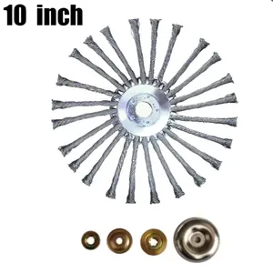10 Inch Steel Wire Brush for Gasoline Brush Cutter, Weeding and Rust Removal Tool for Lawn, Ideal for Garden Corners and Moss