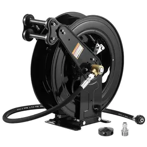 JOEJET Auto-Retractable Pressure Washer Hose Reel, 50FT x 3/8" Heavy Duty Steel Power Washer Hose Reel Dual Arm, 4000 PSI