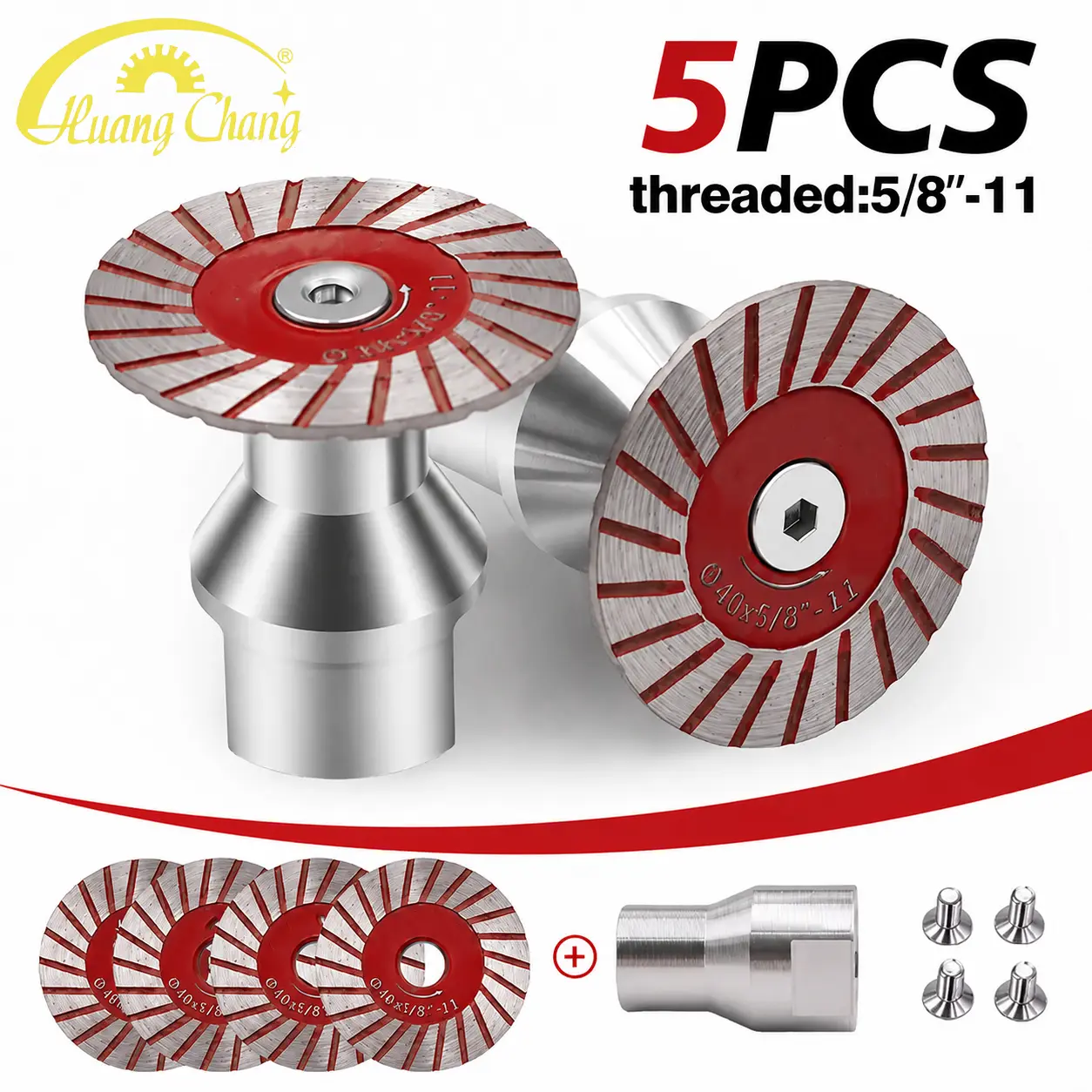 HUANG CHANG 40mm Mini Diamond Saw Blade Set (3/5Pcs) Precision Stone Carving Cutting for Angle Grinder Marble Granite DIY Masonry