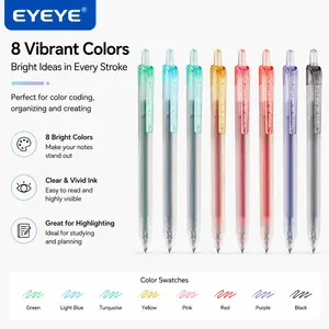 EYEYE G-57 Pen Set, 0.5/0.7mm Fine Point Gel Pens, Pack of 8 High-Quality Office Writing Tools for Smooth Writing Experience,summerwins Jelly Pen Set Multi Color Pens