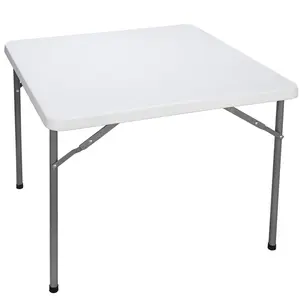 Zeny 3FT Square White Plastic Heavy-Duty Portable Folding Utility Table - Outdoor Heavy Duty Camping Table for Picnic