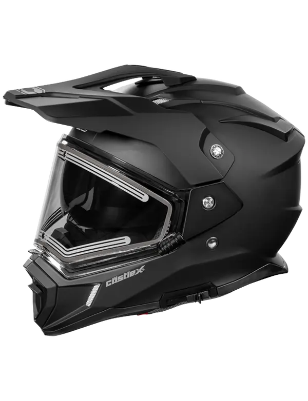 Castle X CX200 D/S Solid Snowmobile Helmet w/Electric-Lens Shield