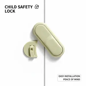 4 Pack Baby Safety Locks, Childproof Refrigerator Door Latch, Cabinet Lock, Simple Dual-Door Lock, Safety Feature, Easy Installation, Peace of Mind