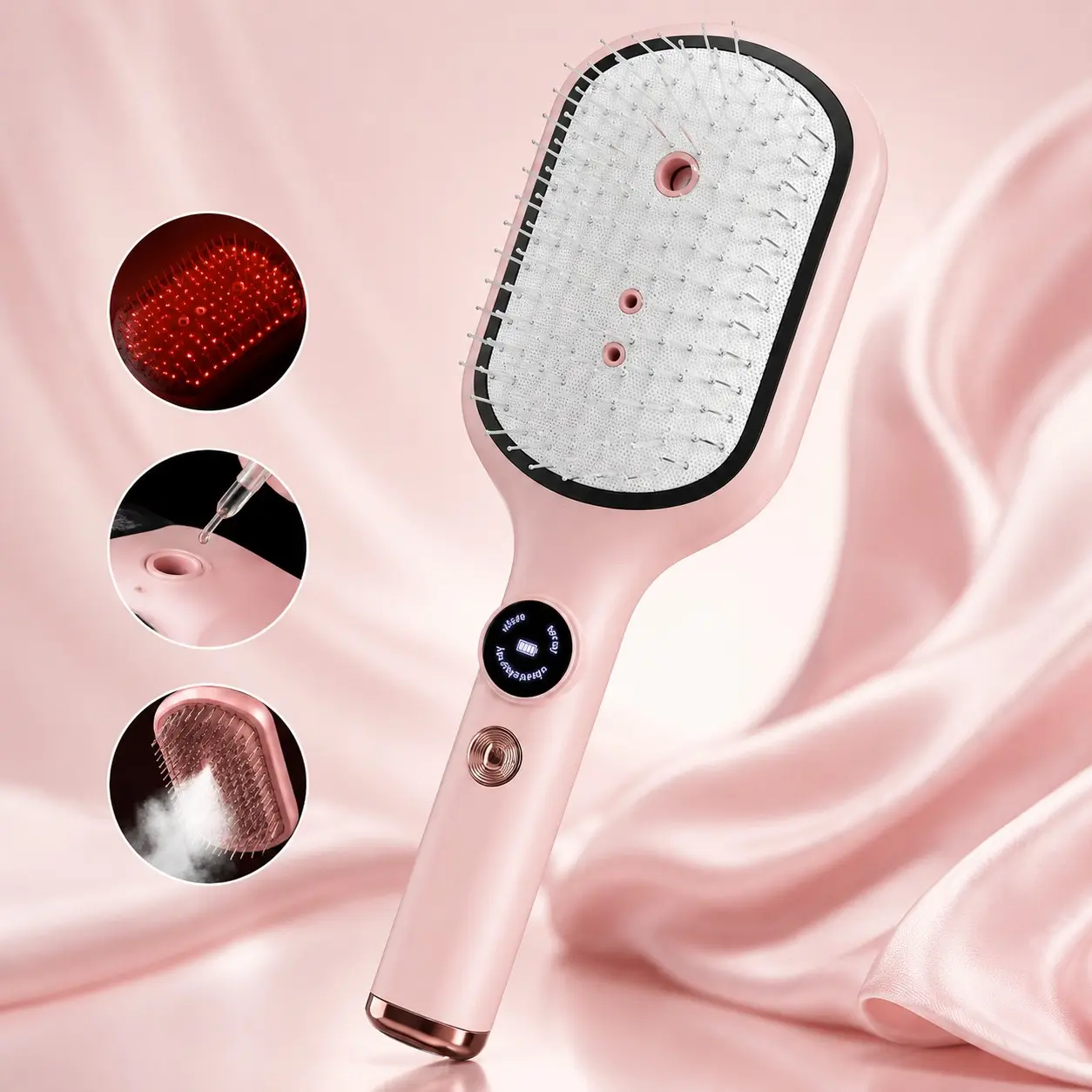 [Electric Airbag Massage Comb] Atomized Hair Essential Oil Liquid Vibrating Hair Growth Scalp Massage Brush with Oil Distributor Hair Straightening Comb Rechargeable Scalp Massagers Head Spa Equipment