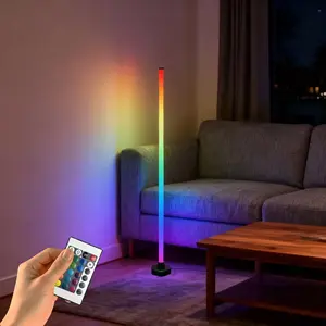 Multifunctional RGB LED Floor Lamp with Remote Control, Lighting Modes Adjustable, USB Powered, Modern Simple Design for Every Room, Atmosphere Lighting, Modern Standing Light, Multifunctional Ambient Lights, Model Xinghao Ldd-121201