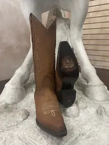 2432592659 - Vaquero Signature Women's Snip Toe Boots Nobuck Topo Difuminado - 839