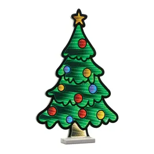 Melrose 94328DS Magical Traditional Colorful 23.5 in. Acrylic UL Plug Light Up Your Space Christmas Tree Ekkolight, Green-Red-Yellow Festive Decoration