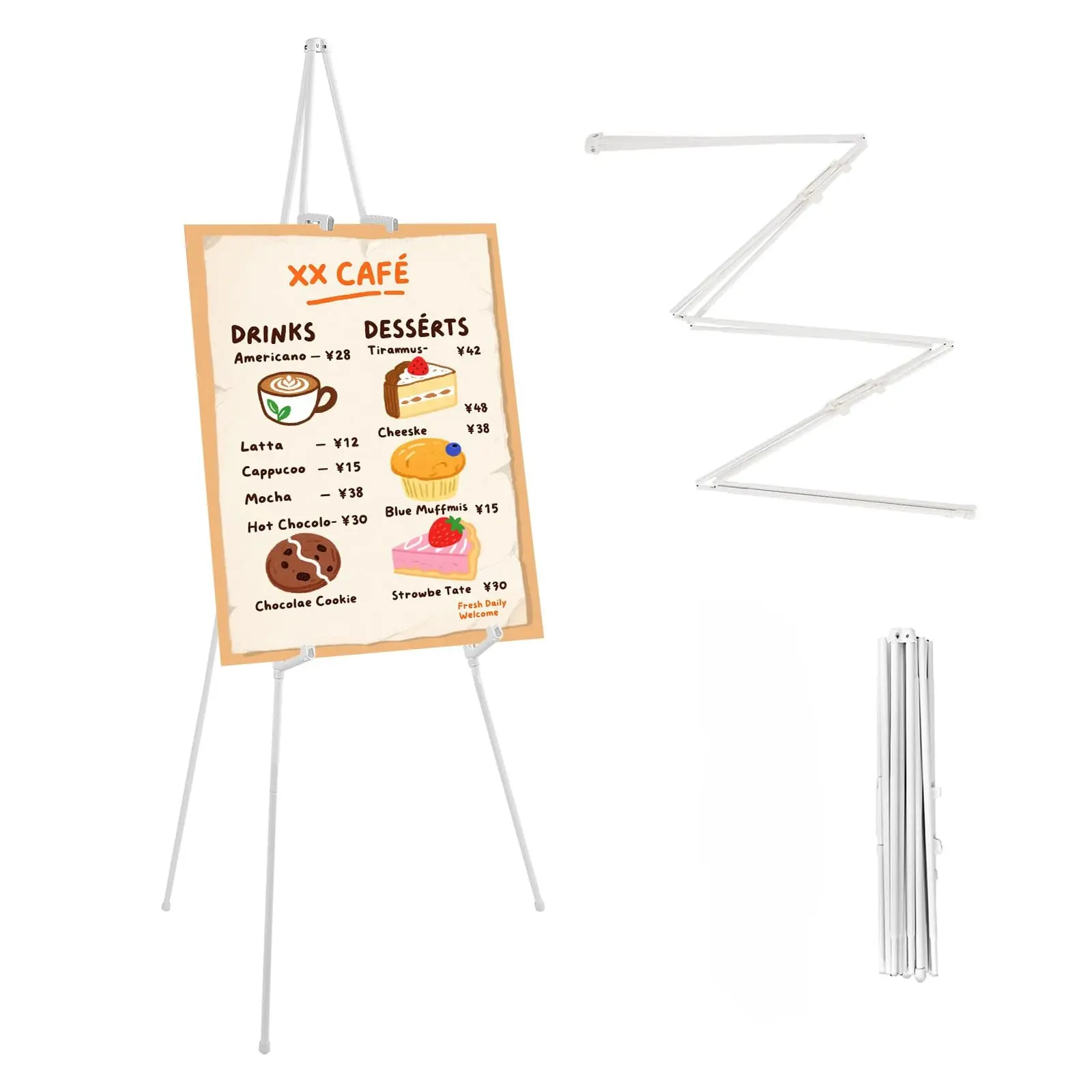 This Lightweight Tripod Easel Sets Up in Seconds – Portable Metal Display Stand for Wedding Signs Office Presentations and Art Shows, Folds Flat for Easy Carry, No Tools Needed