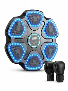 Smart Music Boxing Machine with Gloves, Bluetooth Integration LED Sensors & High-Rebound Padding for HIIT Training