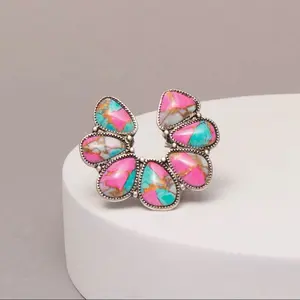 Cotton Candy Western Squash Blossom Ring-Fashion Jewelry