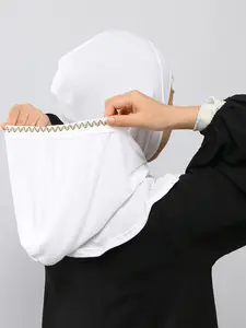 1pc Fashion Dual-Layer Instant Hijab with Shimmer Rhinestone, Elegant Modesty Ready-To-Wear Hijab for Women, Muslim Daily Wear