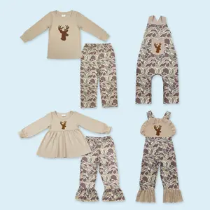 Camouflage deer print kids boys overalls bottoms pants