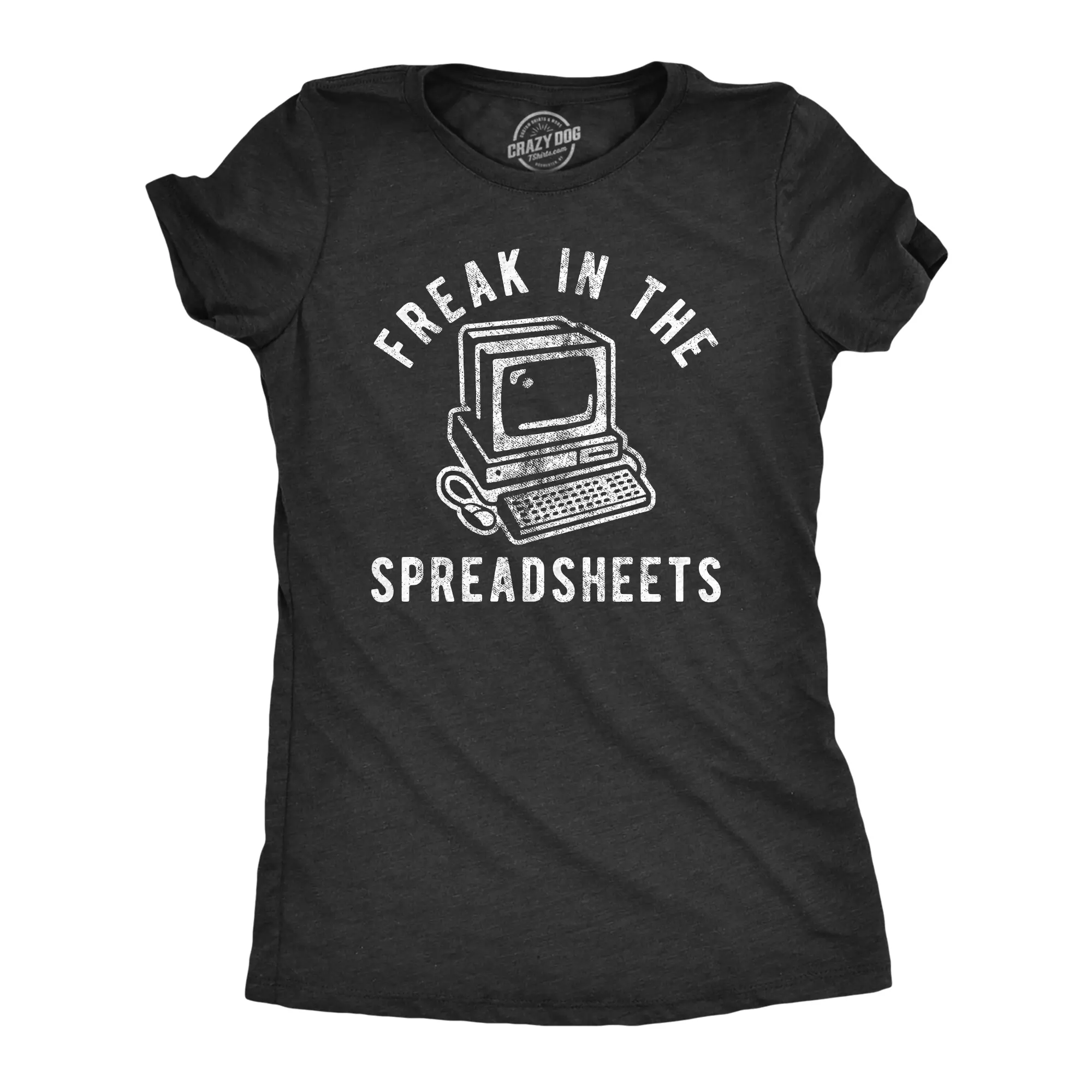 Womens Freak In The Spreadsheets T Shirt Funny Nerdy Office Job Computer Joke Tee for Ladies Funny Womens T Shirts Cute Vintage Fashion Casual Ladies T-Shirt Gift Office Tops for Women Funny Nerd Top Women's Black -