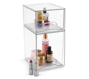 Sorbus Acrylic Storage Contain ers with Pull-O ut Drawe - 2 Pa