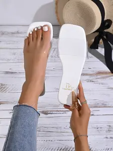 Women's Summer Fashion Flat Shoes, Open Toe Transparent Slip-On Casual Sandals, Perfect for Beach Vacation, Stylish Comfortable